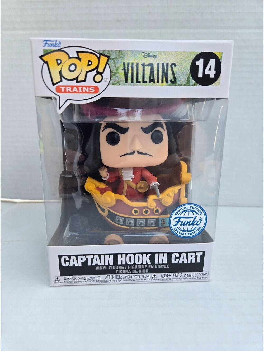 Funko Pop! Trains Disney Villains Captain Hook in Cart Vinyl Figure #14